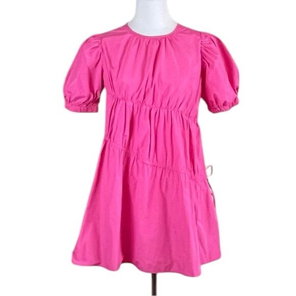Future Collective By Gabriella Karefa-Johnson Pink Puff Sleeve Dress, Size XXS - Picture 1 of 8